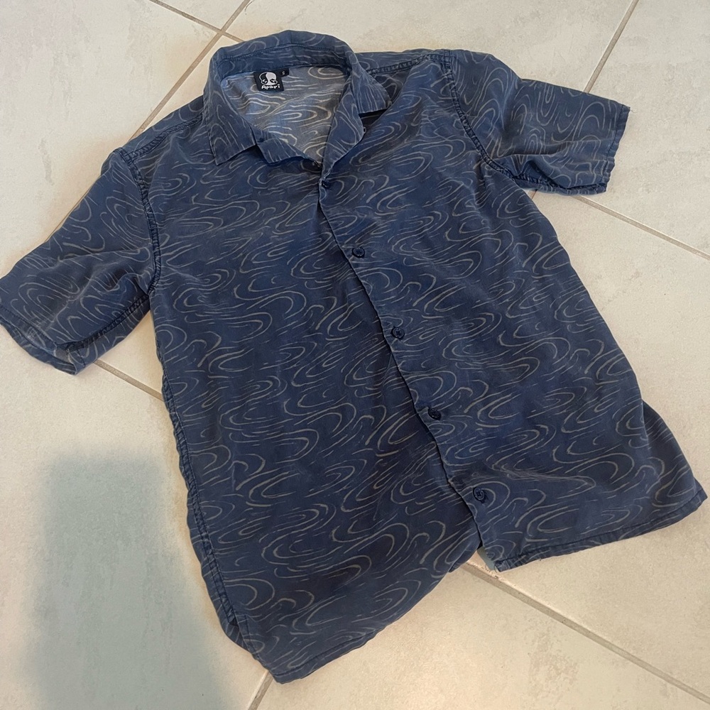 Apari Blue Wave Pattern Shirt